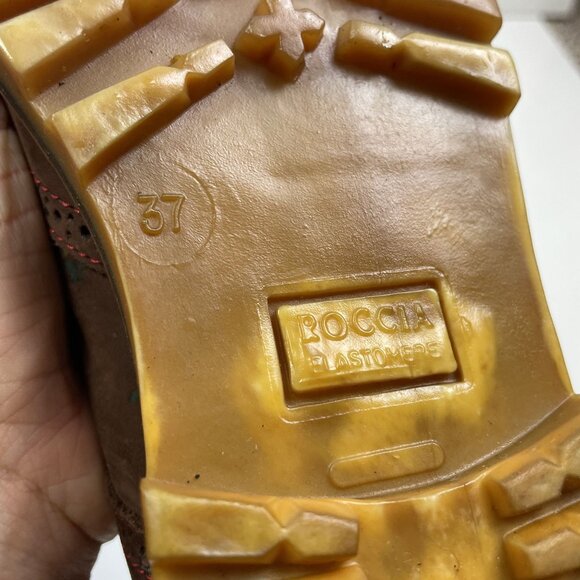 Roccia Women's Lace Up Combat Boots size 6.5 Italian Leather with Flowers EU 37 - Picture 16 of 16